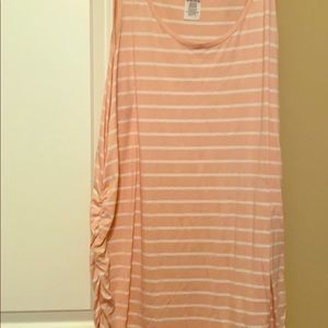 Maternity tank - pale pink/peach and white stripe